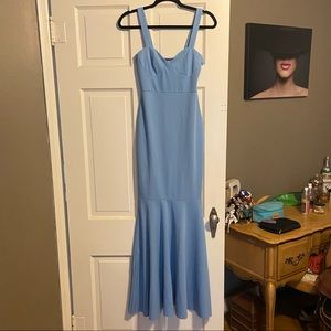 Boohoo Light Blue Floor Length Mermaid Dress